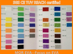Color card for Glitter eva foam sheet