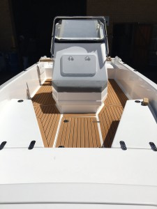 Fusion 19 with faux teak marine mat